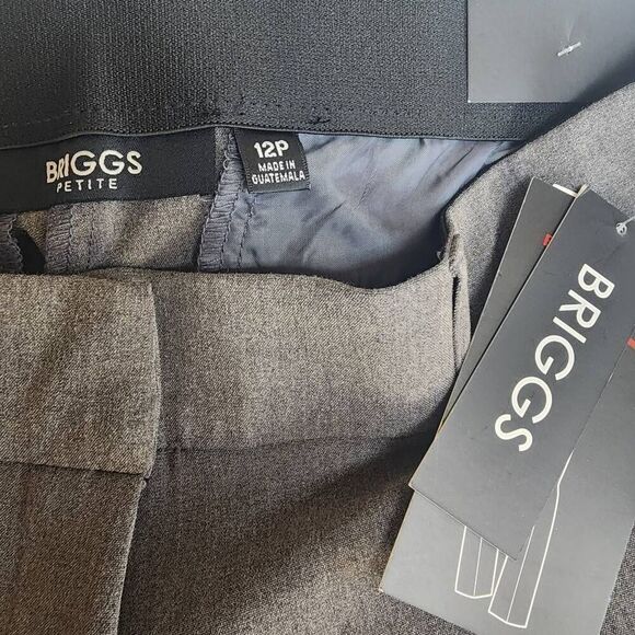 NWT Briggs Petite Perfect Fit Waistband Heather Gray Pants (12P) - Picture 4 of 4
